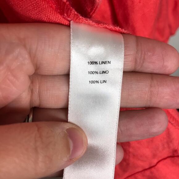 Chico’s Coral 100% Linen Open Front Cardigan - Picture 5 of 8